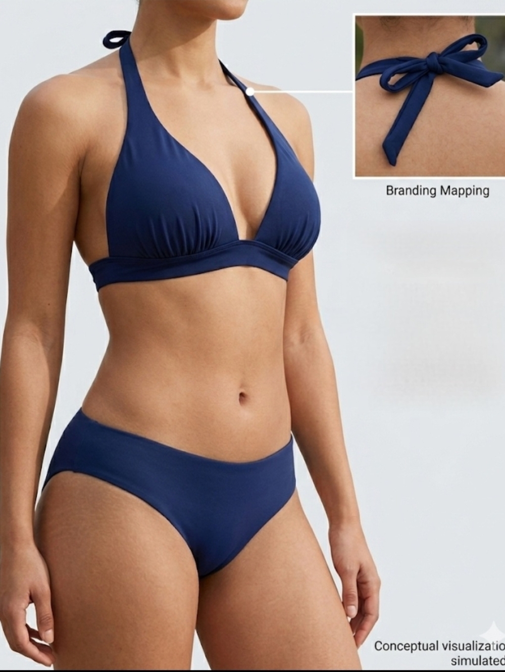 Victoria's Secret Navy Push-up Triangle Halter Bikini Set